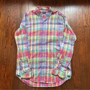 Ralph Lauren Red and Blue Casual Button Down Shirt